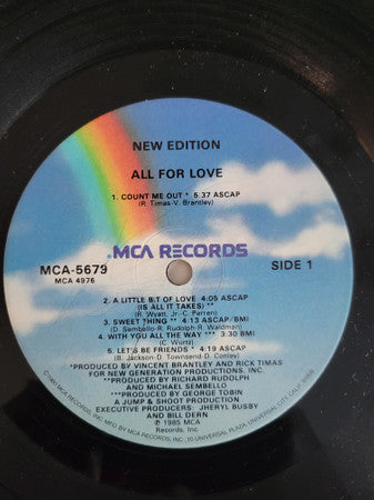 New Edition : All For Love (LP, Album, Glo)