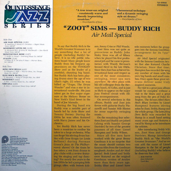 "Zoot" Sims* / Buddy Rich : Air Mail Special (LP, Comp)