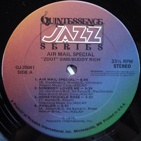 "Zoot" Sims* / Buddy Rich : Air Mail Special (LP, Comp)