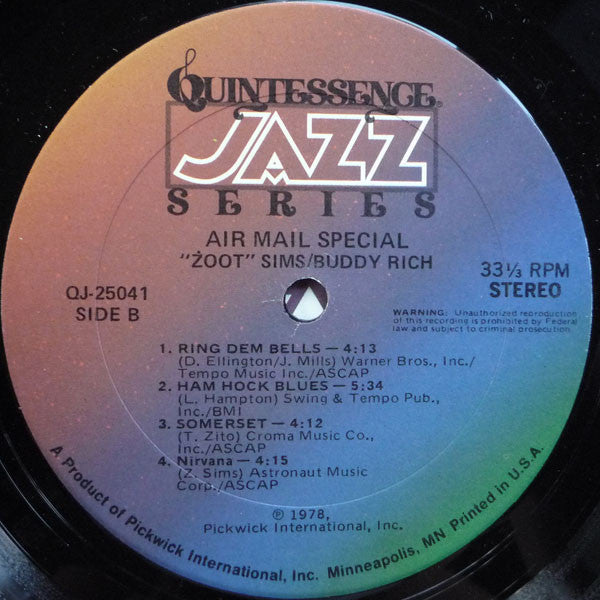 "Zoot" Sims* / Buddy Rich : Air Mail Special (LP, Comp)
