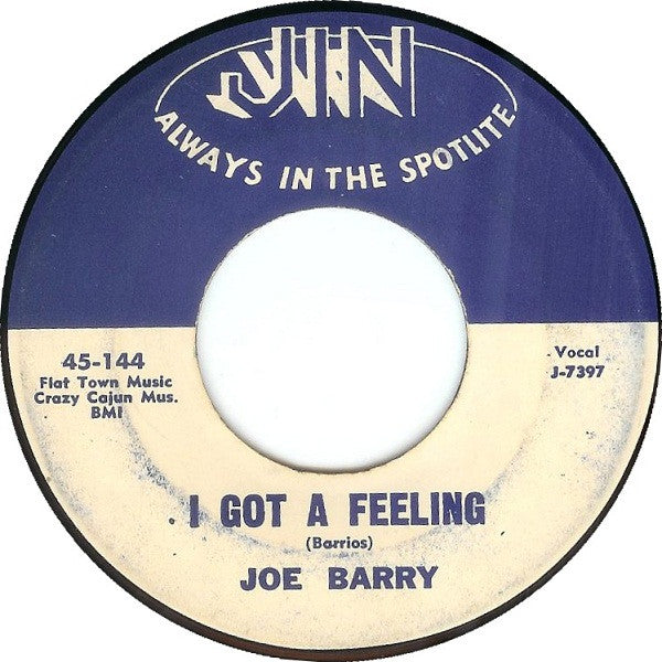 Joe Barry : I'm A Fool To Care / I Got A Feeling (7", Single)