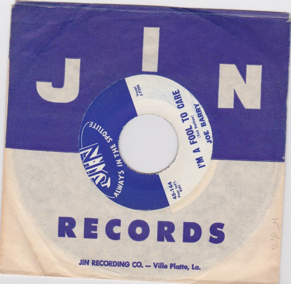 Joe Barry : I'm A Fool To Care / I Got A Feeling (7", Single)
