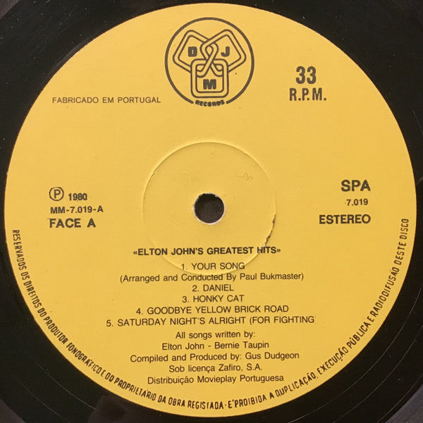 Elton John : Greatest Hits (LP, Comp)