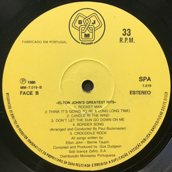 Elton John : Greatest Hits (LP, Comp)