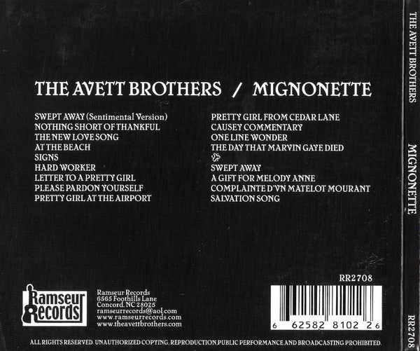 The Avett Brothers : Mignonette (CD, Album, Dig)
