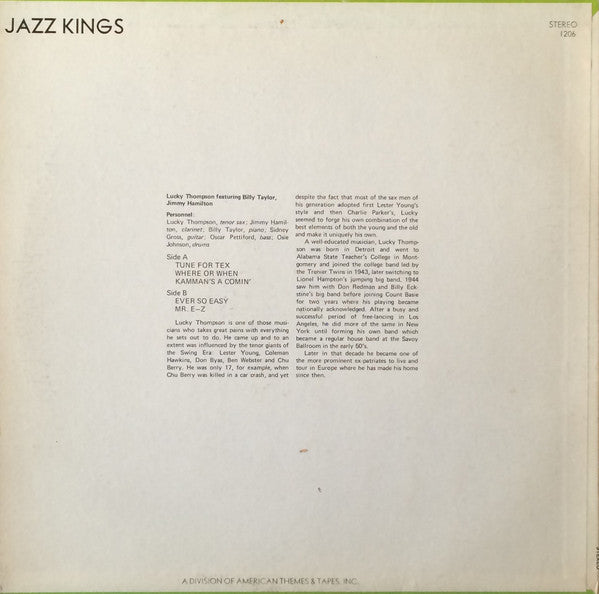 Lucky Thompson & His Orchestra : Lucky Thompson (LP, Album, RE)