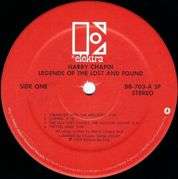 Harry Chapin : Legends Of The Lost And Found (2xLP, Album, SP-)