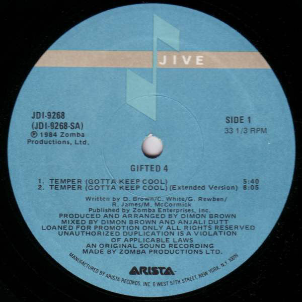 Gifted 4 : Temper (Gotta Keep Cool) (12", Promo)