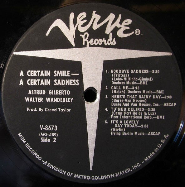 Astrud Gilberto / Walter Wanderley : A Certain Smile A Certain Sadness (LP, Album, Mono)