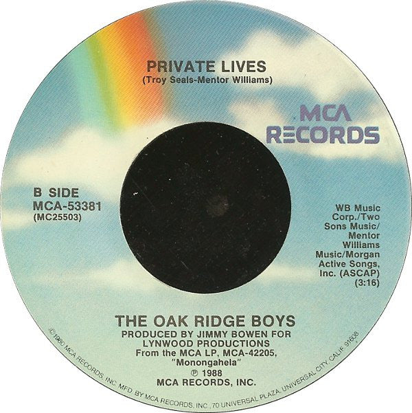 The Oak Ridge Boys : Gonna Take A Lot Of River (7", Pin)