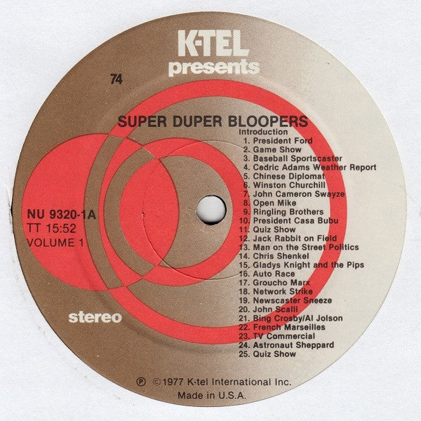 Kermit Schafer : 100 Super Duper Bloopers (2xLP, Album, Comp, Tan)