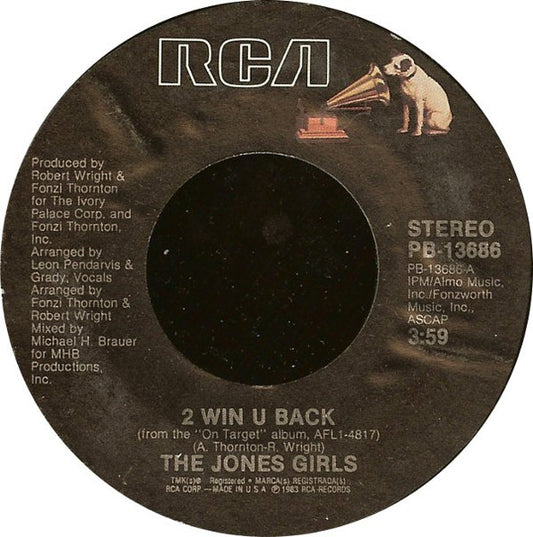 The Jones Girls : 2 Win U Back (7")