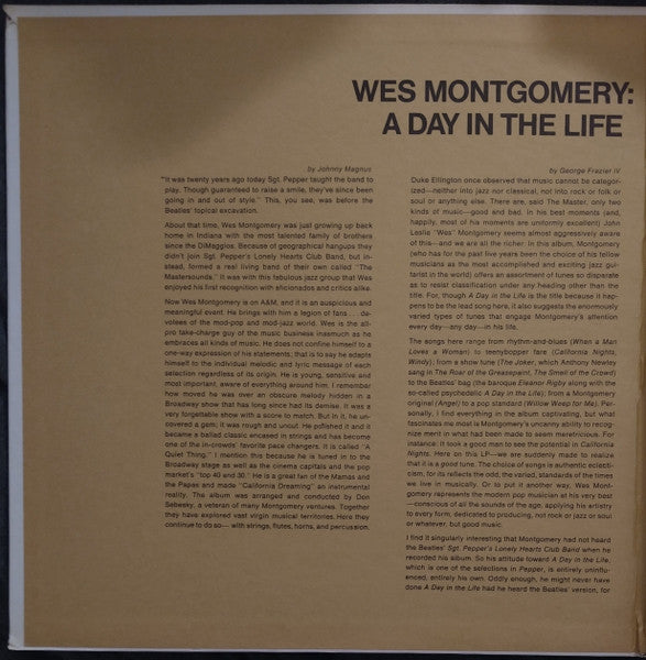 Wes Montgomery : A Day In The Life  (LP, Album, Pit)