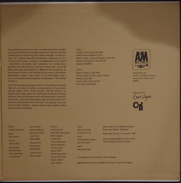 Wes Montgomery : A Day In The Life  (LP, Album, Pit)