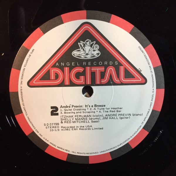 Perlman*, Previn*, Shelly Manne, Jim Hall, Red Mitchell : It's A Breeze (LP, Album)