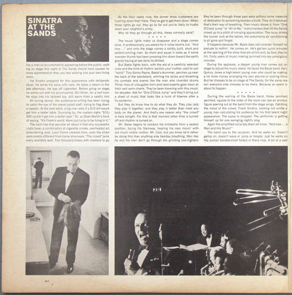 Frank Sinatra With Count Basie & The Orchestra* Arranged & Conducted By Quincy Jones : Sinatra At The Sands (2xLP, Album, Mono, Pit)