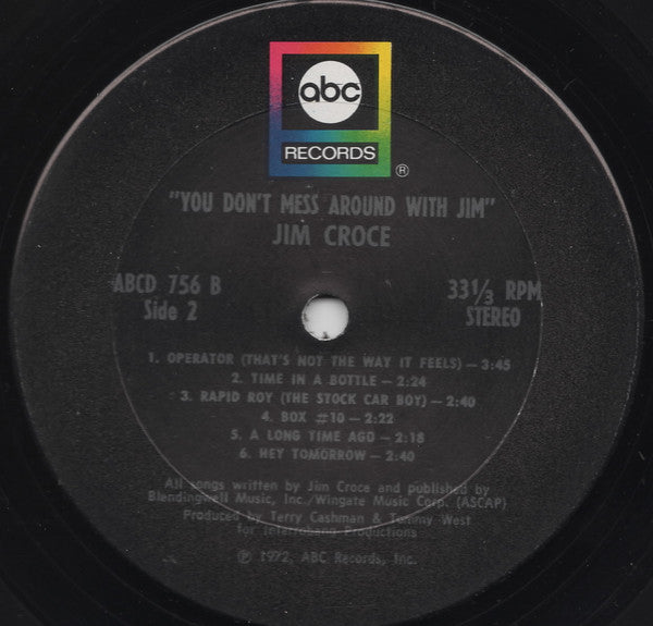Jim Croce : You Don't Mess Around With Jim (LP, Album, RE, Pit)