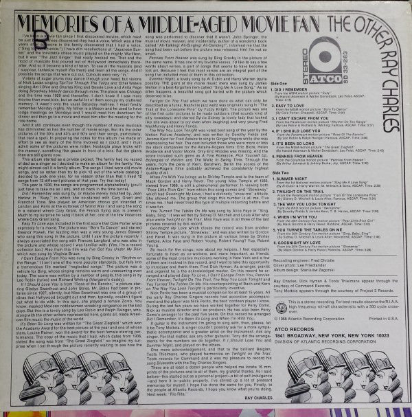 The Other Ray Charles* : Memories Of A Middle-Aged Movie Fan (LP, Album)