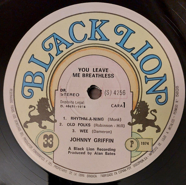 Johnny Griffin : You Leave Me Breathless (LP)