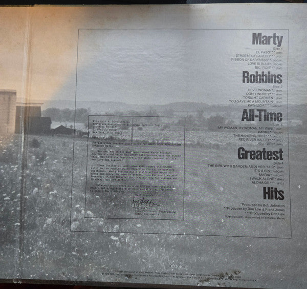 Marty Robbins : Marty Robbins' All-Time Greatest Hits (2xLP, Comp)