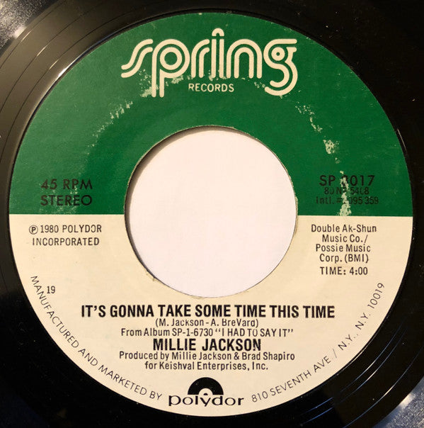 Millie Jackson : I Had To Say It (7")