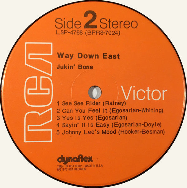 Jukin' Bone : Way Down East (LP, Album)