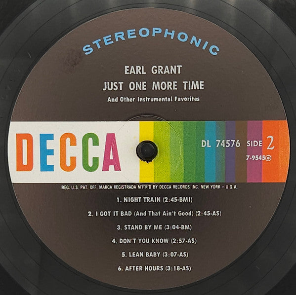 Earl Grant : Just One More Time And Other Instrumental Favorites (LP, Album)