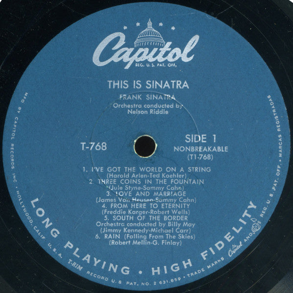 Frank Sinatra : This Is Sinatra! (LP, Album, Comp, Mono, RP, Tur)