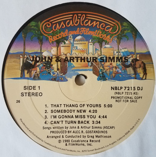 John & Arthur Simms : John & Arthur Simms (LP, Album, Promo)