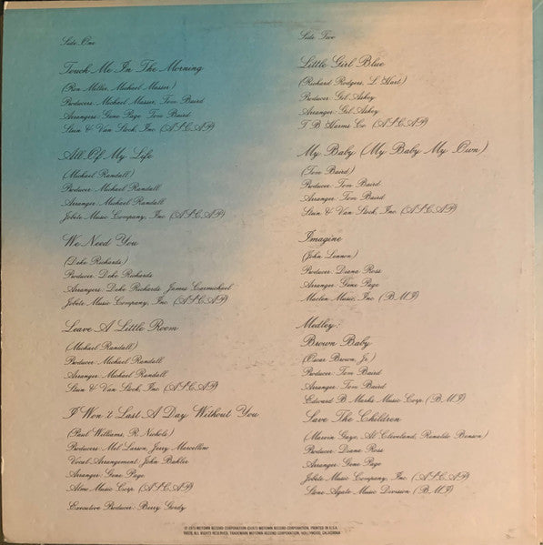 Diana Ross : Touch Me In The Morning (LP, Album)