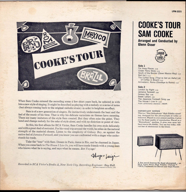 Sam Cooke : Cooke's Tour (LP, Mono)
