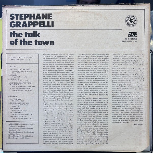 Stephane Grappelli* : The Talk Of The Town (LP, Album)
