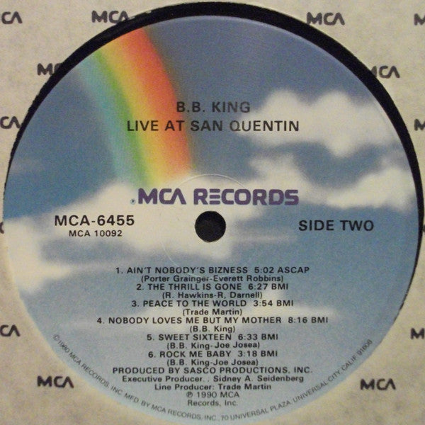 B.B. King : Live At San Quentin (LP, Album, Glo)