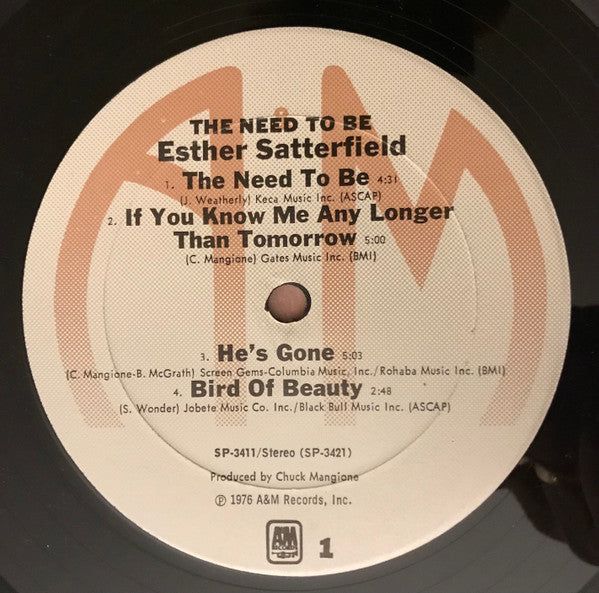 Esther Satterfield : The Need To Be (LP, Album, Ter)
