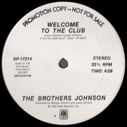 The Brothers Johnson* : Welcome To The Club (12", Promo)