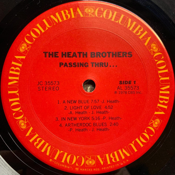 The Heath Bros.* : Passing Thru... (LP, Album, San)