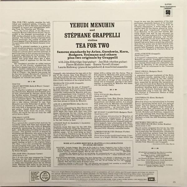 Stéphane Grappelli & Yehudi Menuhin : Tea For Two (LP, Quad)