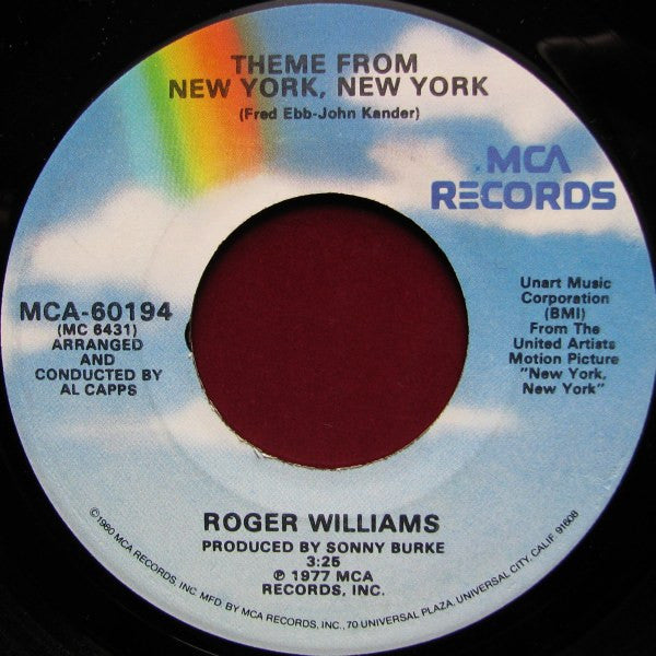 Roger Williams (2) : Theme From New York, New York / Me (7", Single)