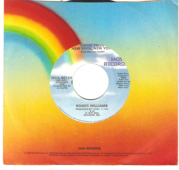 Roger Williams (2) : Theme From New York, New York / Me (7", Single)