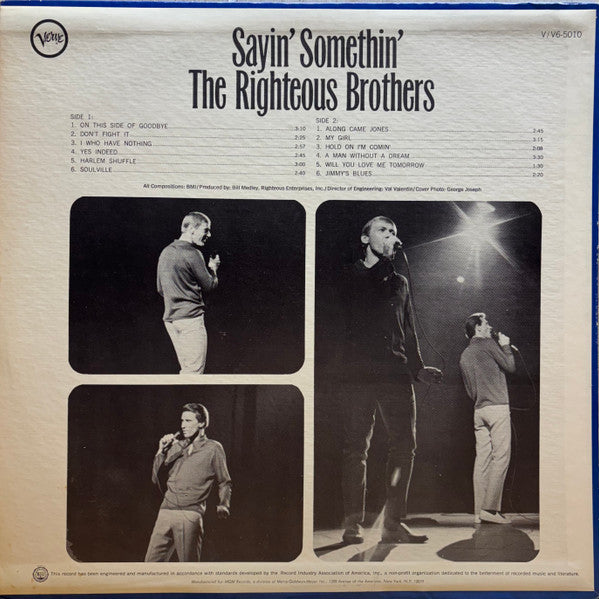 The Righteous Brothers : Sayin' Somethin' (LP, Album, MGM)