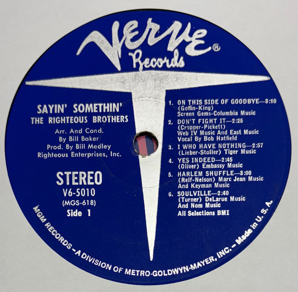 The Righteous Brothers : Sayin' Somethin' (LP, Album, MGM)