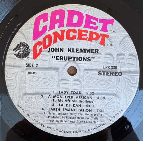 John Klemmer : Eruptions (LP, Album, Mon)