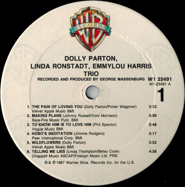 Dolly Parton, Linda Ronstadt, Emmylou Harris : Trio (LP, Album, Club, Col)