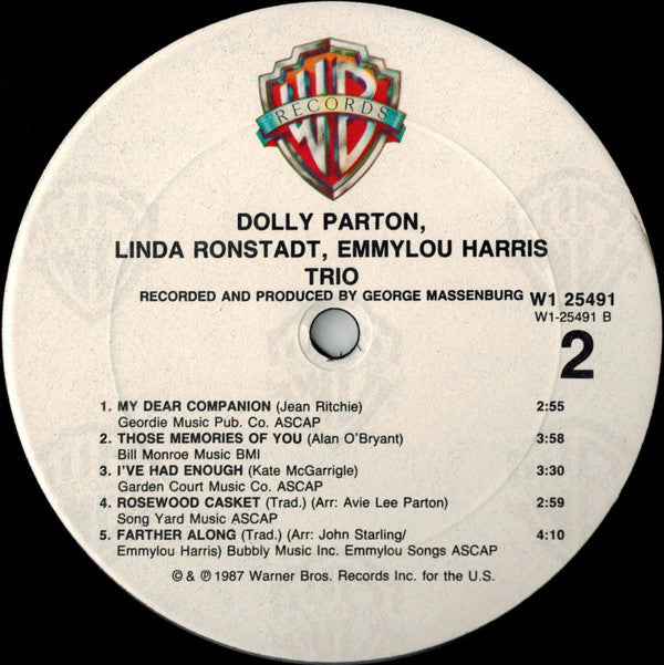 Dolly Parton, Linda Ronstadt, Emmylou Harris : Trio (LP, Album, Club, Col)
