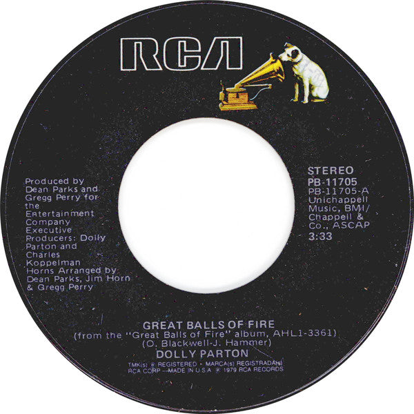 Dolly Parton : Great Balls Of Fire (7", Single, Styrene)