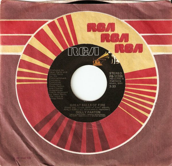 Dolly Parton : Great Balls Of Fire (7", Single, Styrene)
