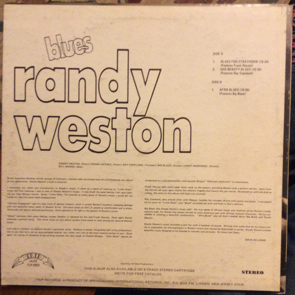 Randy Weston : Blues (LP, Album, RE)