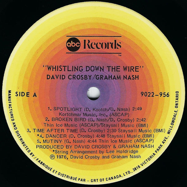 Crosby + Nash* : Whistling Down The Wire (LP, Album)