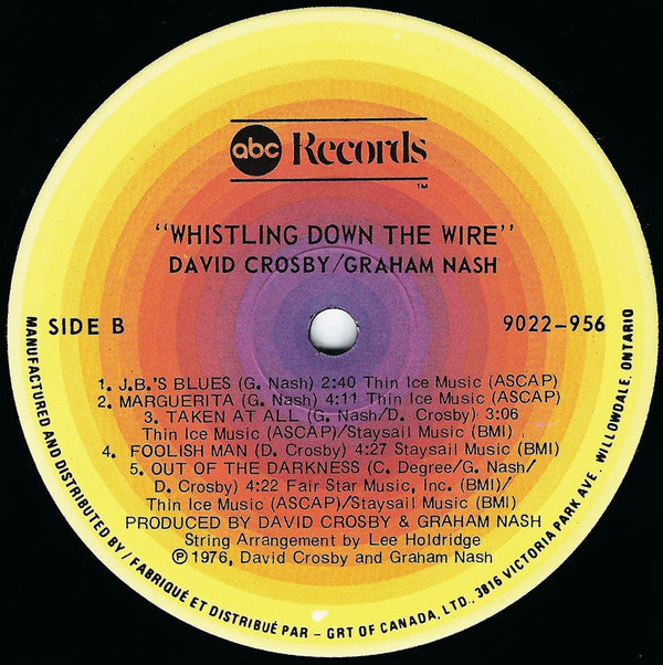 Crosby + Nash* : Whistling Down The Wire (LP, Album)