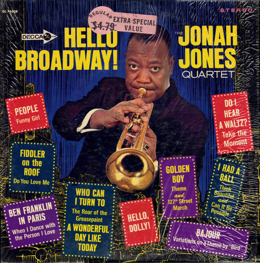 The Jonah Jones Quartet : Hello Broadway! (LP, Album, Pin)